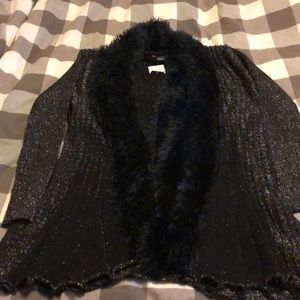 Cardigan with faux fur